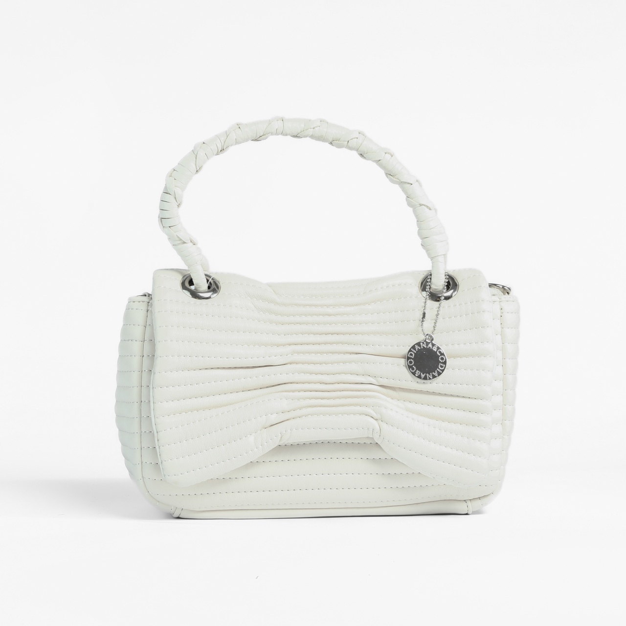 GEANTA CASUAL MICA CU MANER DIN PIELE ECOLOGICA CRL 18131ALB