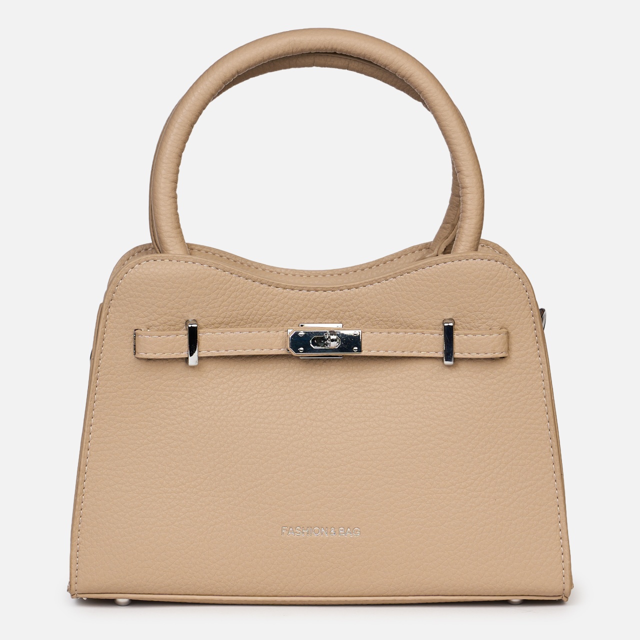 Geanta dama din piele ecologica cu barete duble și detaliu metalic CRL1489