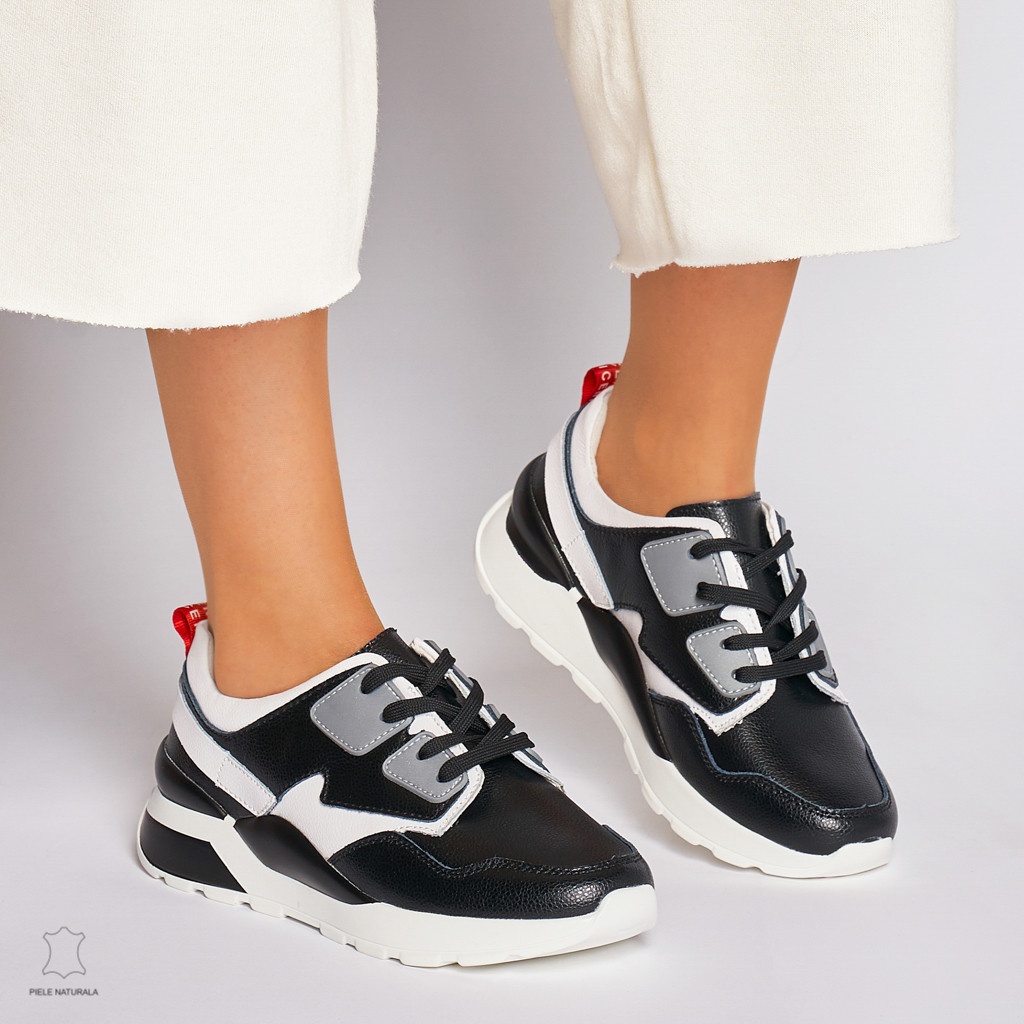 Pantofi Casual dama din Piele naturala CRL0035 Negru