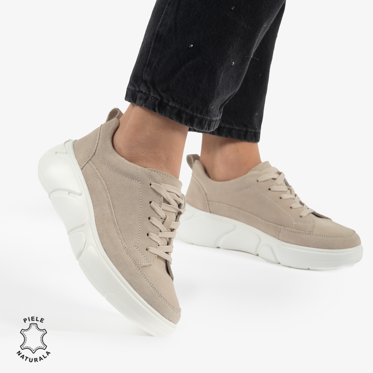 Pantofi Casual DAMA din PIELE NATURALA intoarsa CRL0912
