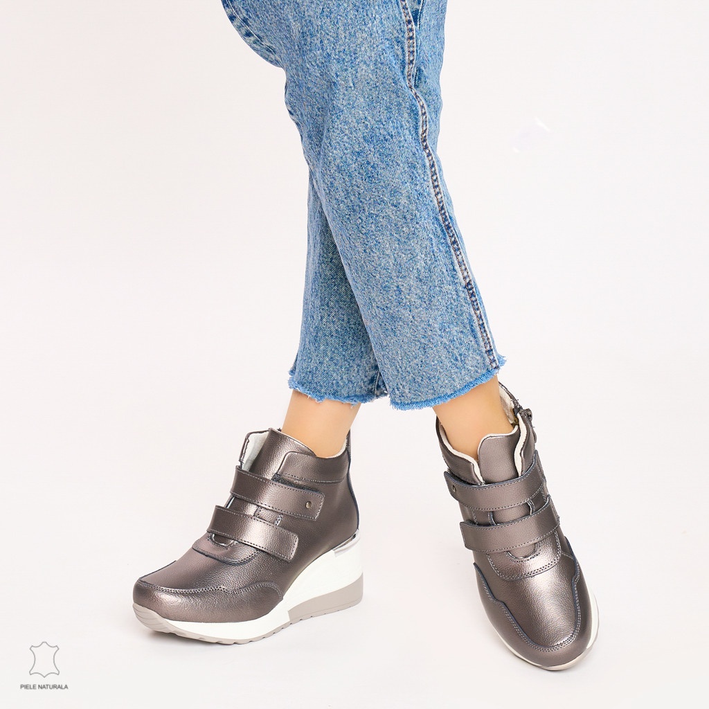 Ghete dama din Piele Naturala CRL0599 Pewter