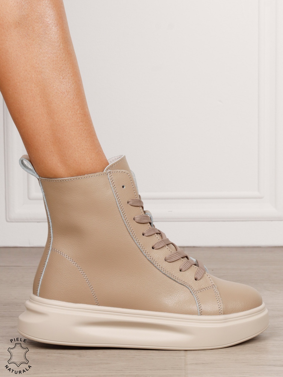 Ghete dama din Piele Naturala CRL0652 KHAKI