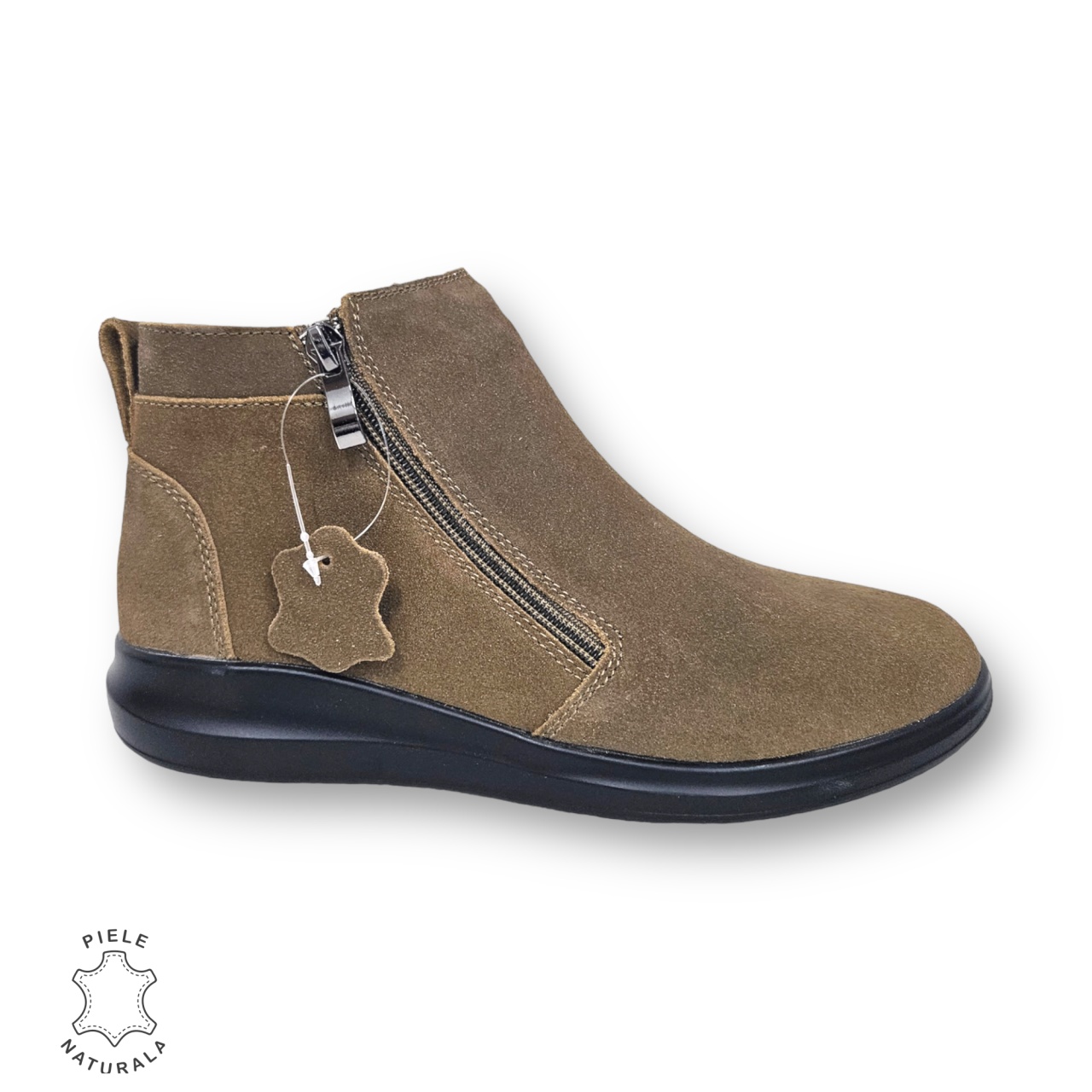 Ghete dama din Piele Naturala intoarsa CRL0674 CAMEL