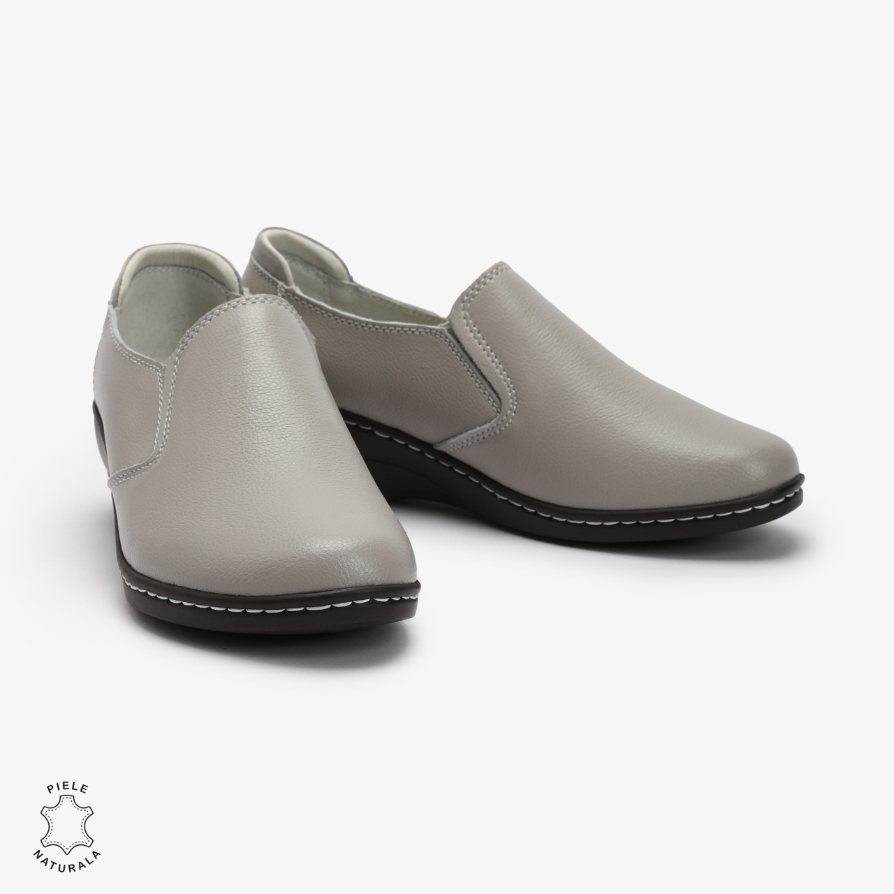 Mocasini Dama din Piele naturală CRL0118 GRI