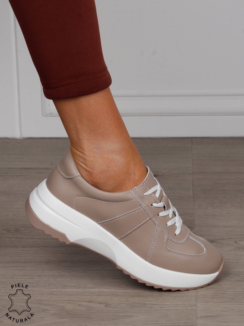 Pantofi Casual damă din piele naturală confortabile CRL1573 ROZ