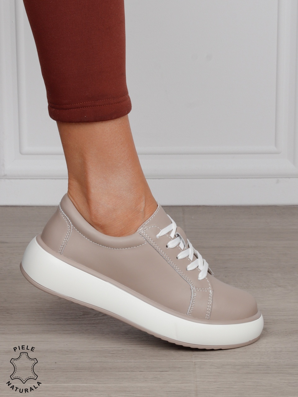 Pantofi Casual damă din piele naturală CRL1568 ROZ