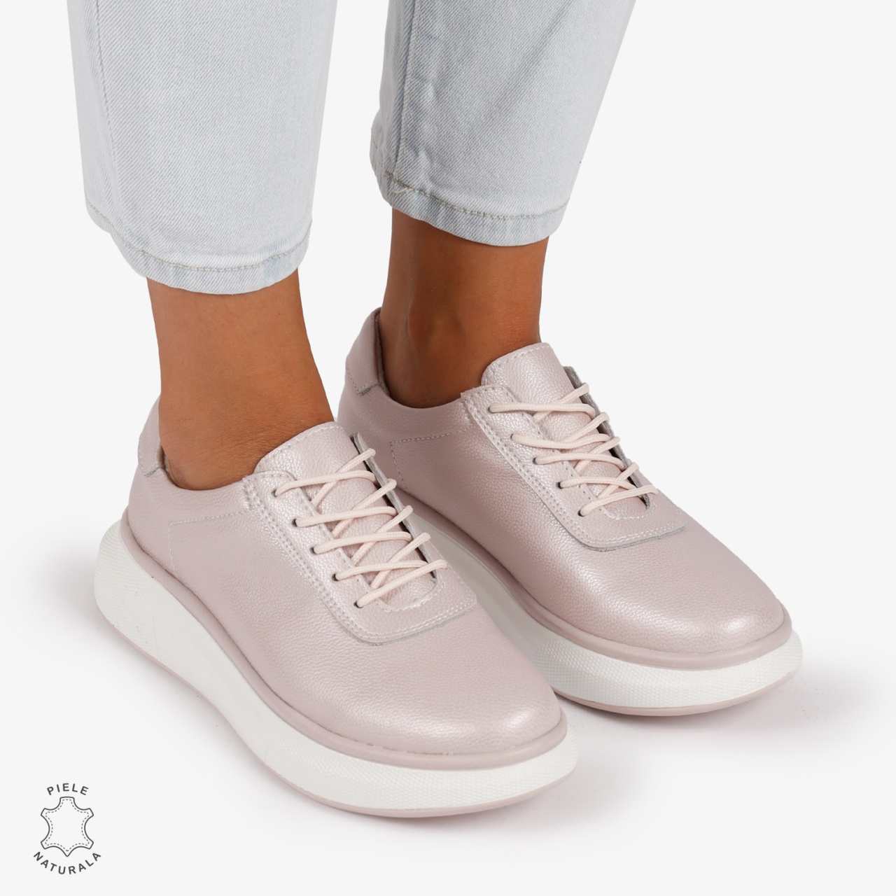 Pantofi Casual Dama Piele Naturala CRL1002 Culoare: ROZ