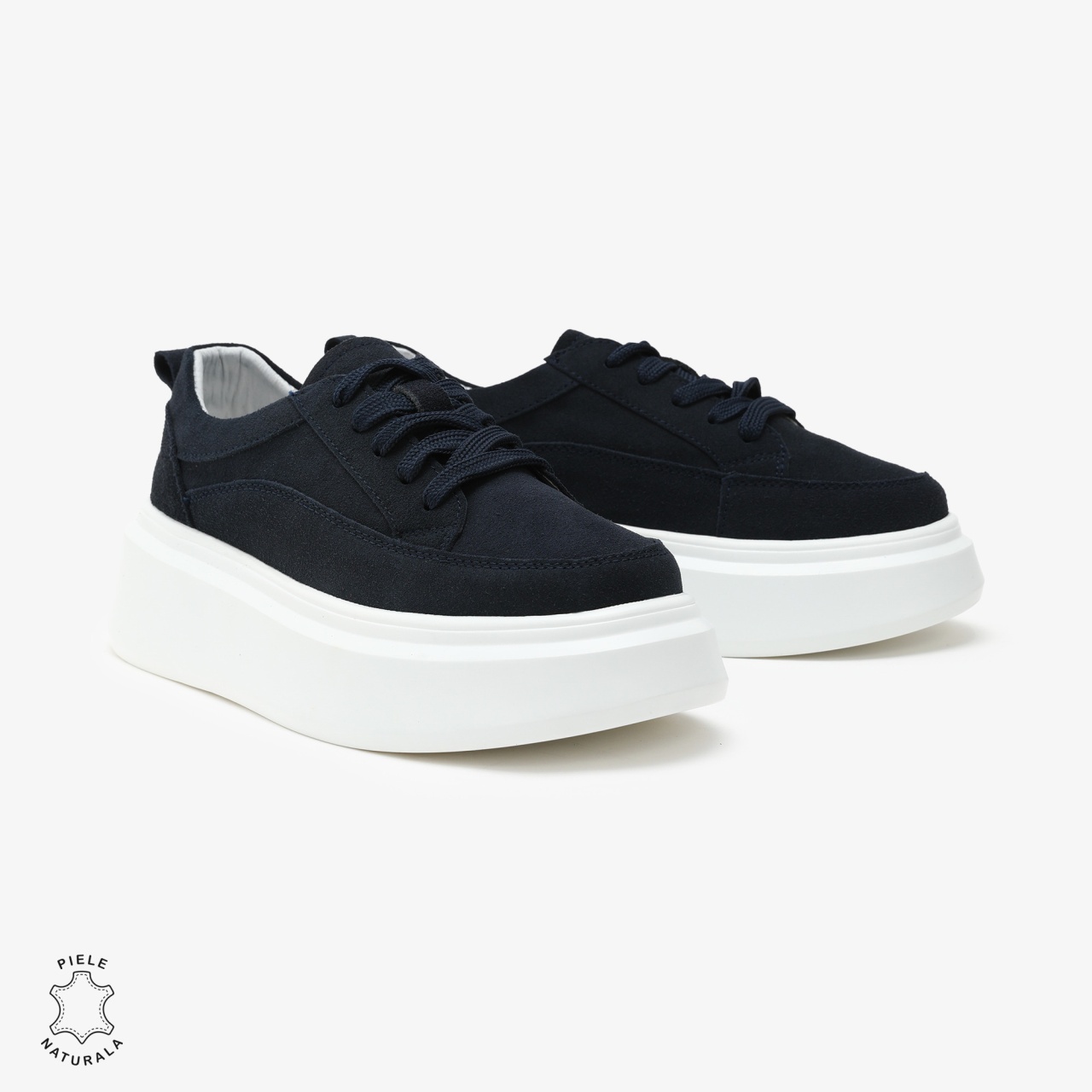 Pantofi Casual de dama din Piele Naturala Intoarsa CRL0567 NAVY