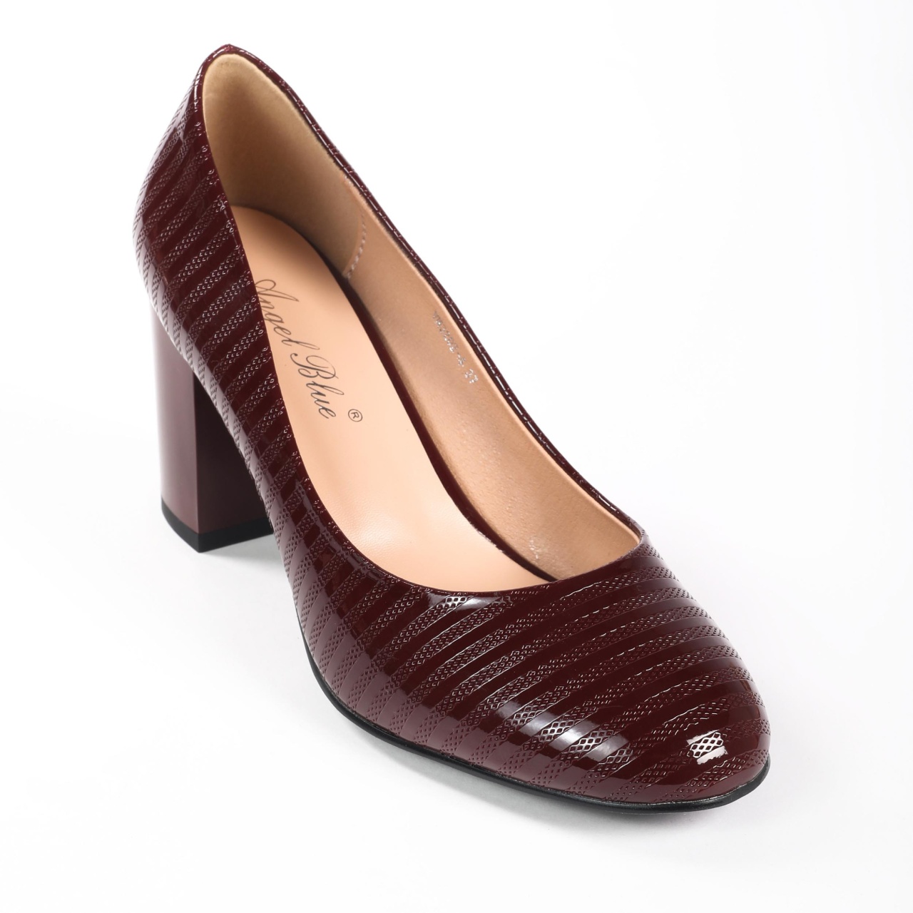 Pantofi Eleganți dama din Piele Ecologică Lăcuită CRL0132 Bordo