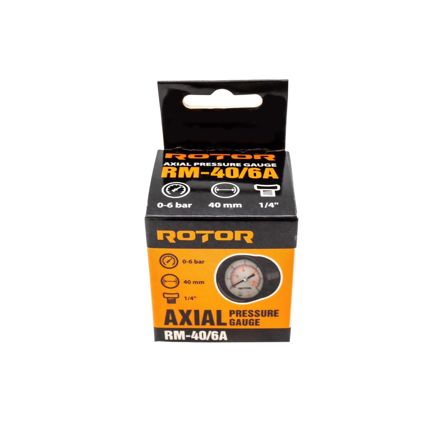 RM-40/6A, Manometru axial apa 0-6 bar, 40 mm, conexiune 1/4", ROTOR [2]