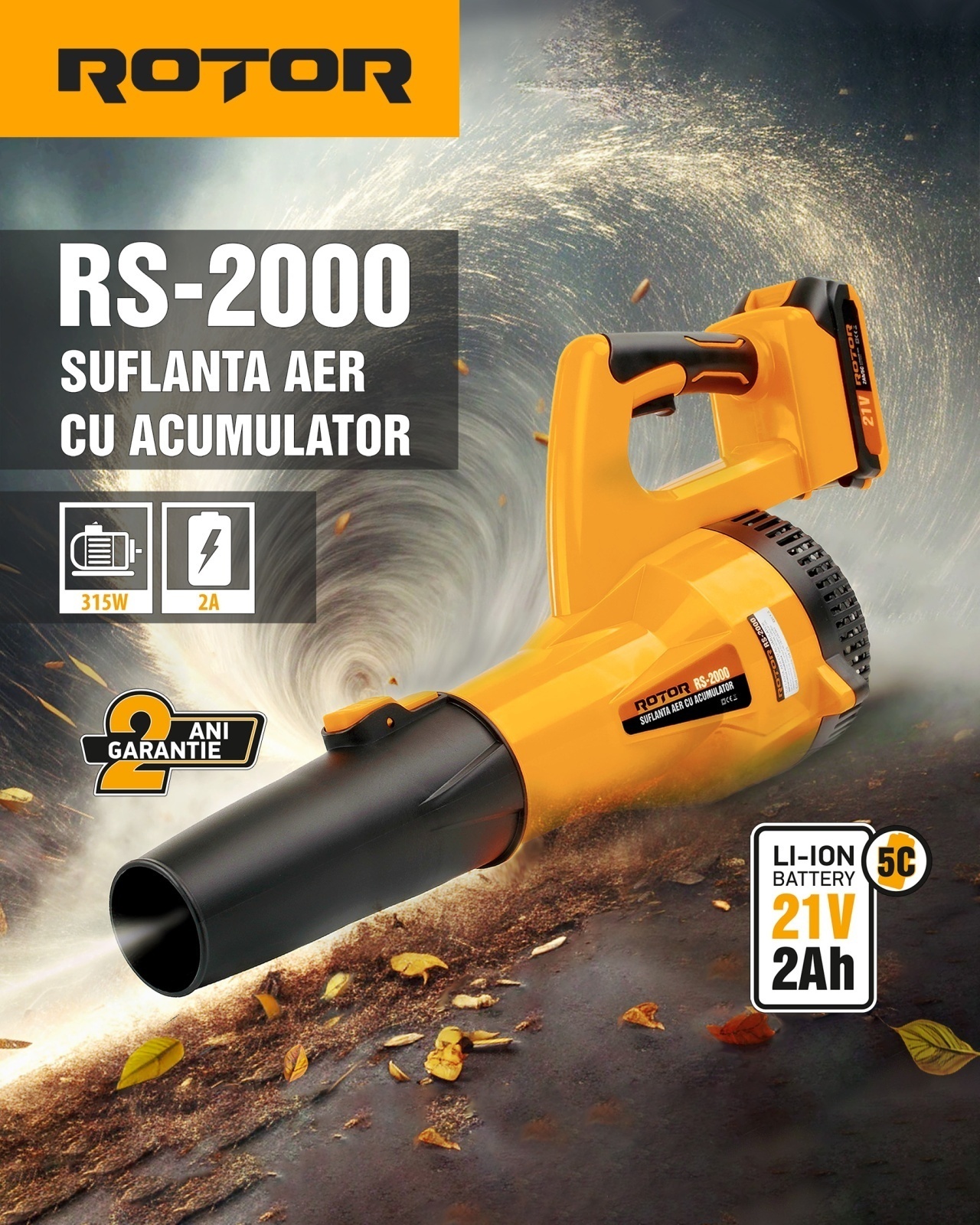 Suflanta aer pe acumulator ROTOR RS-2000