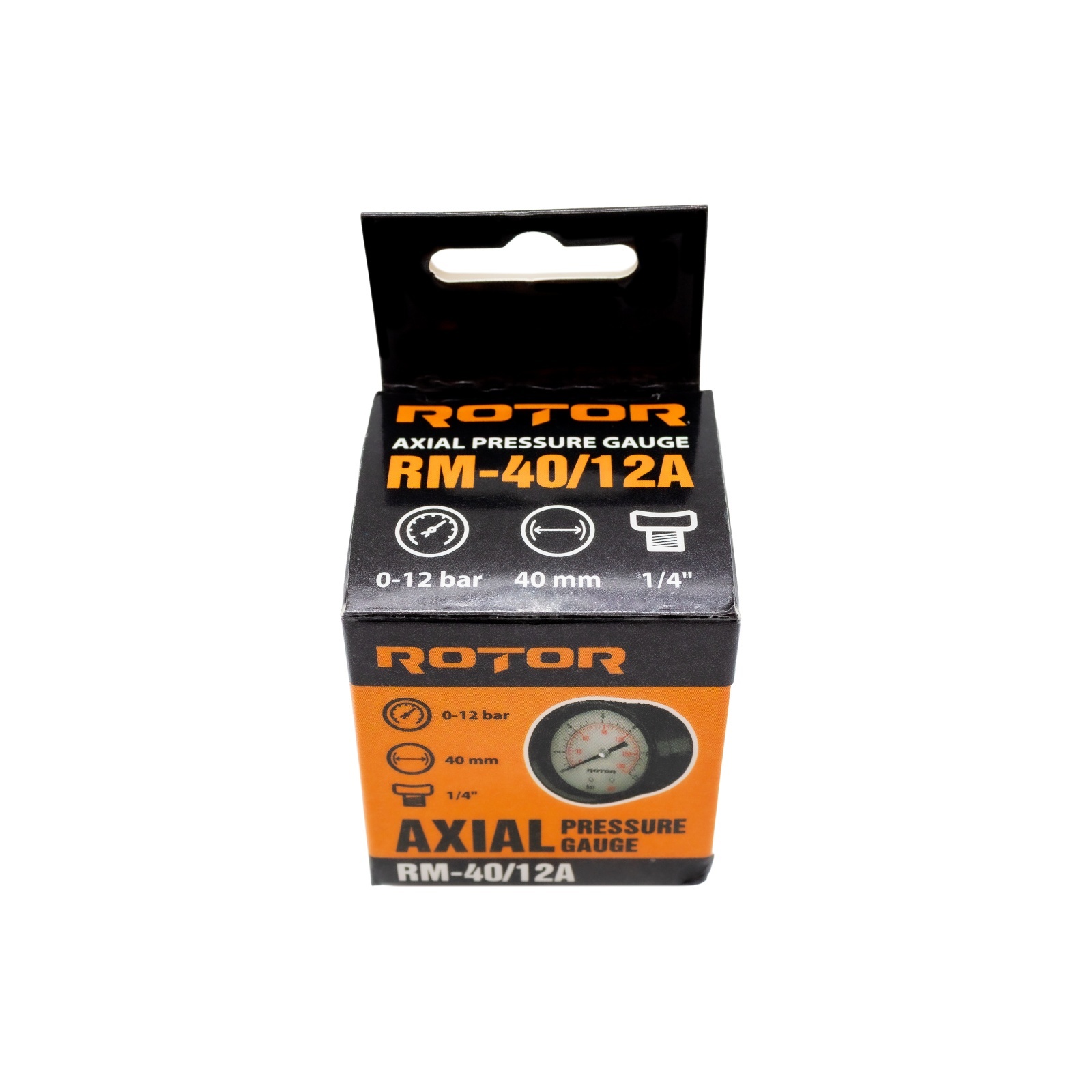 RM-40/12A, Manometru axial apa 0-12 bar, 40 mm, conexiune 1/4", ROTOR [2]