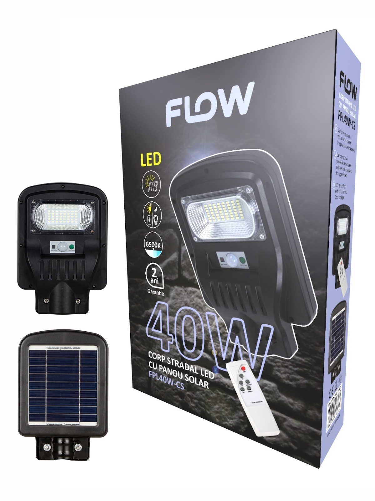 Corp stradal LED cu panou solar FLOW – FPL40W-CS