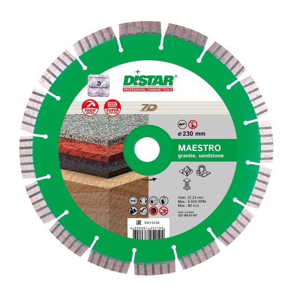 Disc diamantat Distar Maestro, Segmentat, Granit