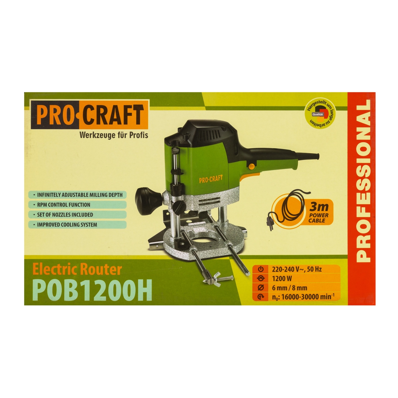 Freza lemn PROCRAFT POB1200H , 1200 W , 16,000-30,000 RPM [2]