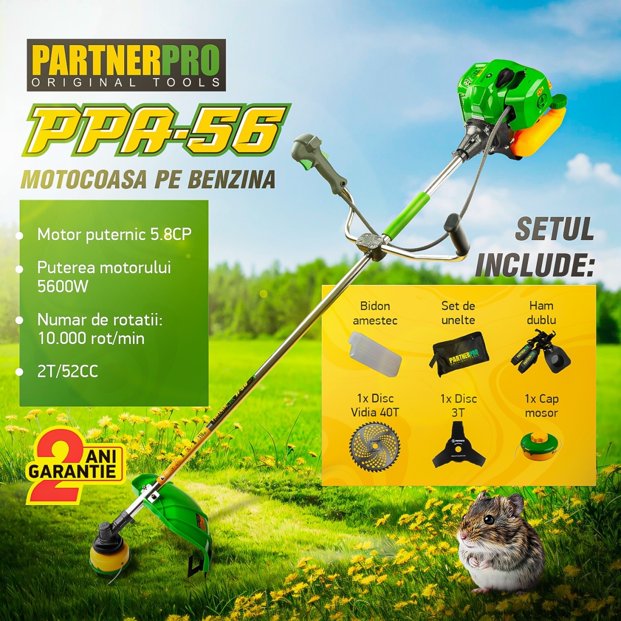 Motocoasa pe benzina PartnerPro PPA-56