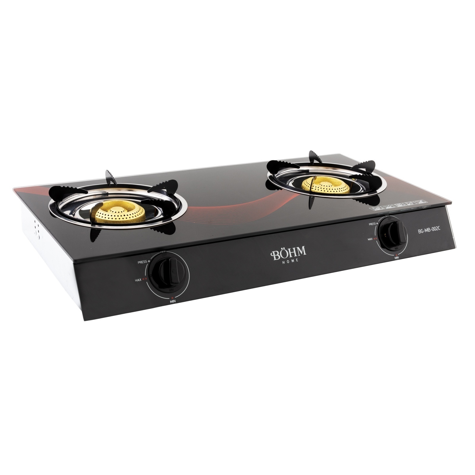 Plita pe gaz din sticla cu doua arzatoare BÖHM BG-MB-002C