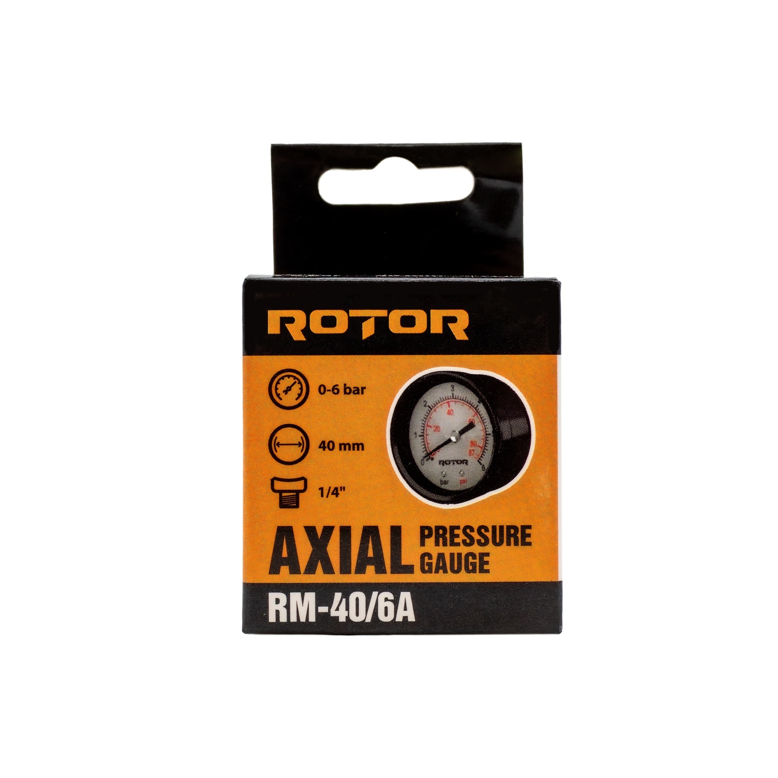 RM-40/6A, Manometru axial apa 0-6 bar, 40 mm, conexiune 1/4", ROTOR [3]