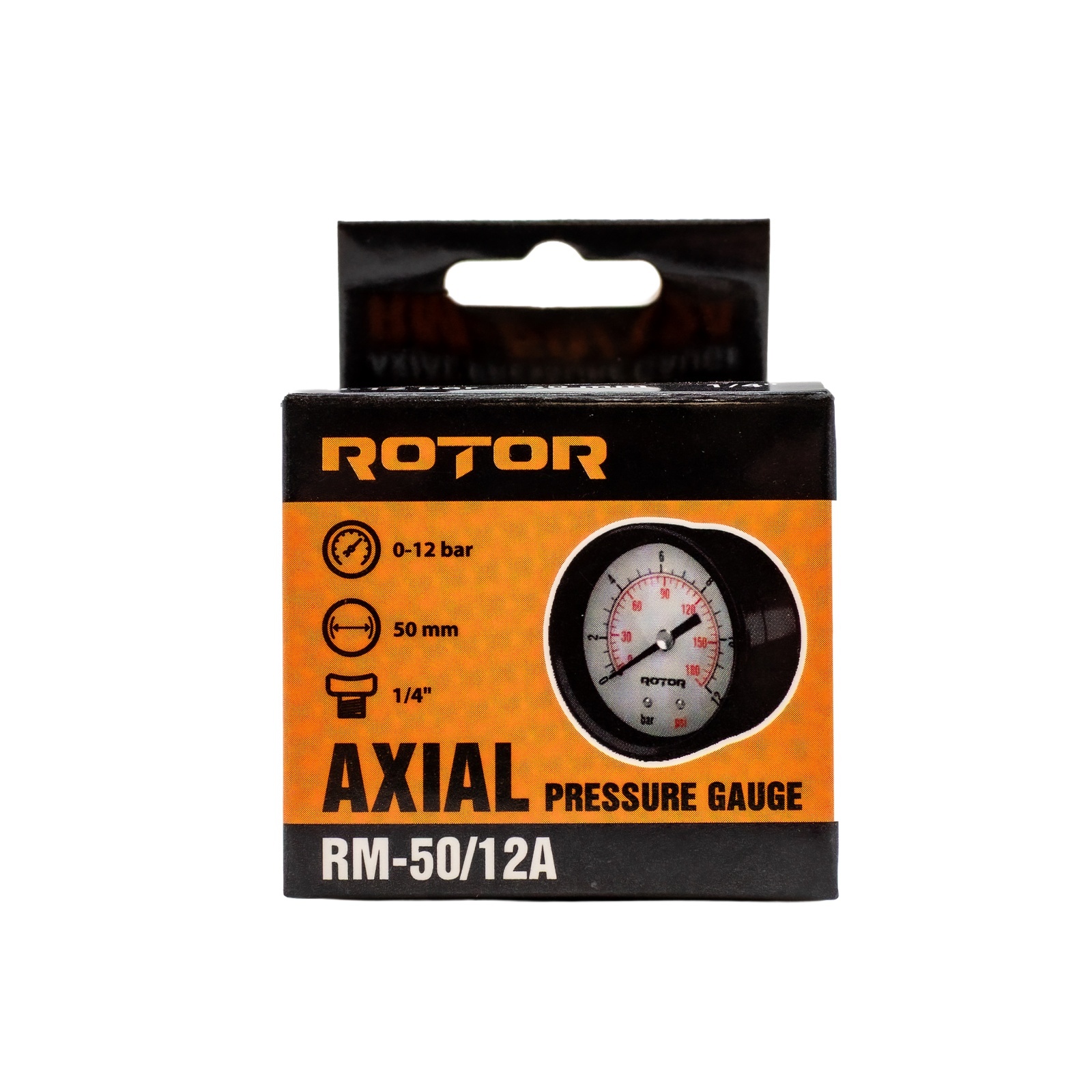 RM-50/12A, Manometru axial apa 0-12 bar, 50 mm, conexiune 1/4", ROTOR [2]