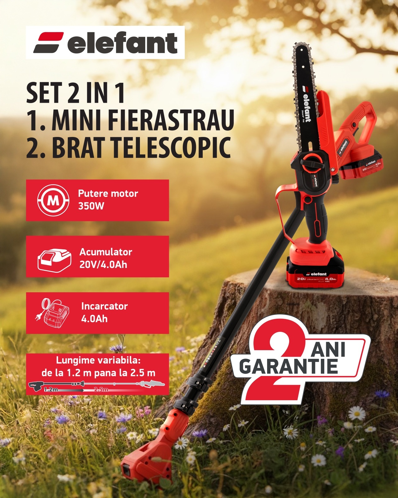 Set Mini drujba si Extensie prelungire ELEFANT ESBS8EP2.5