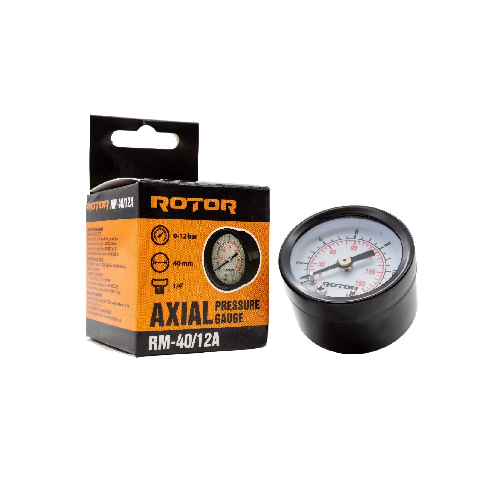 Manometru axial apa ROTOR RM-40/12A