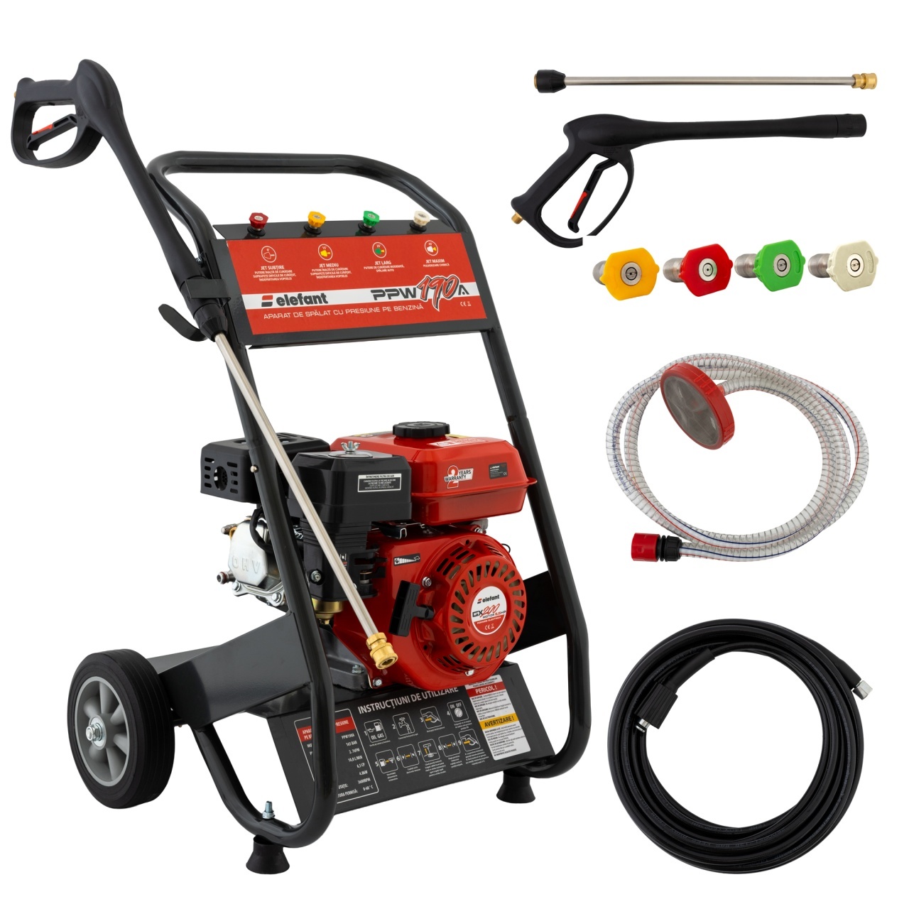 Aparat de spalat cu presiune pe benzina ELEFANT PPW190A