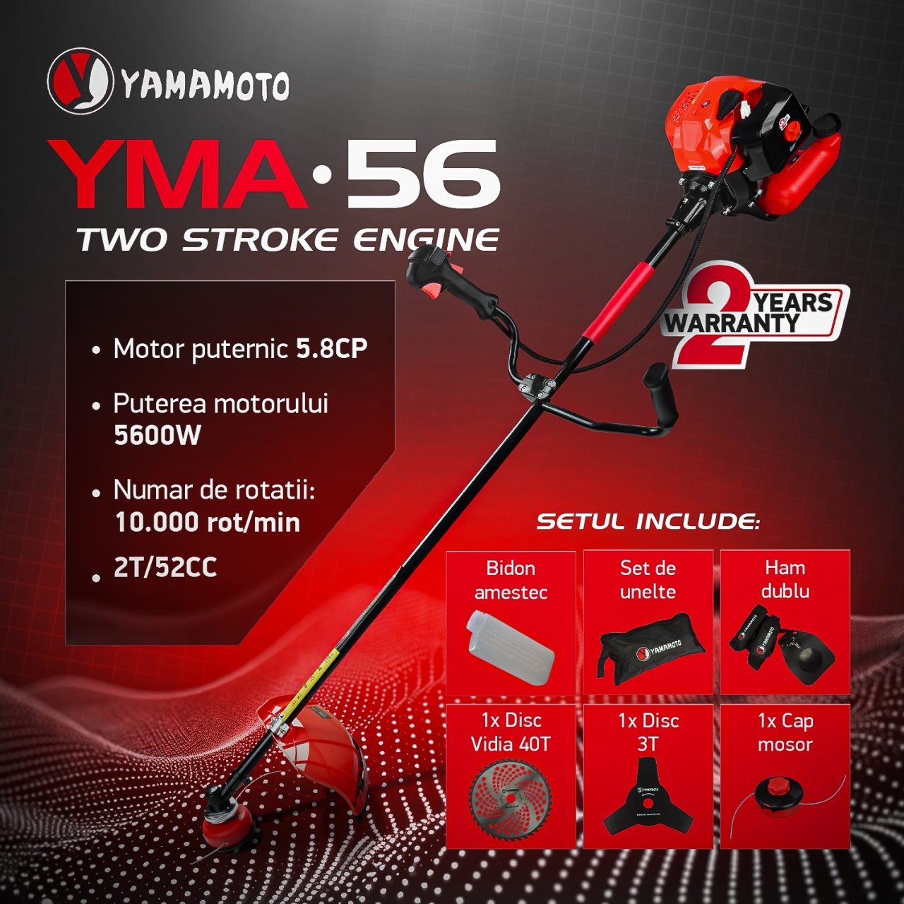 Motocoasa pe benzina Yamamoto YAMAMOTO.56
