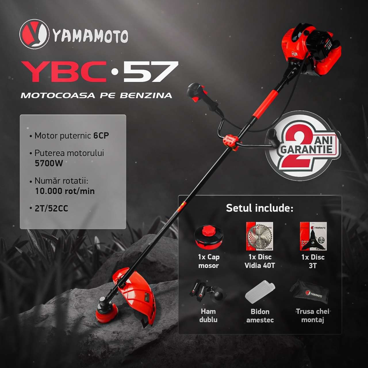 Motocoasa pe benzina Yamamoto YBC-57