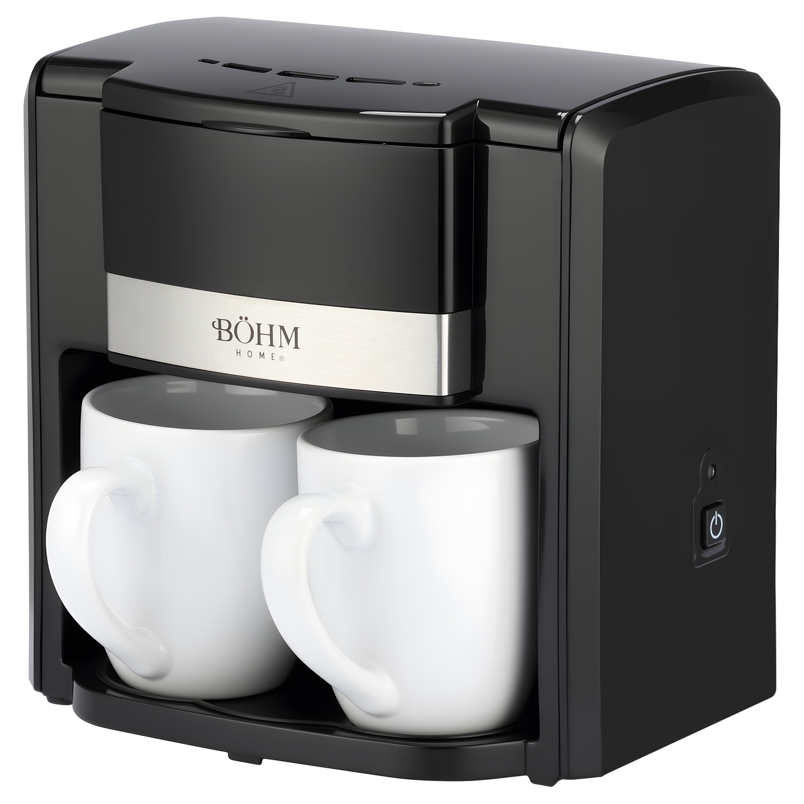 Casă și camping - Cafetiera cu filtru BoHM HOME BDCM6050B2C, 420-500 W, 0,6 L, 2 cesti, filtru permanent, 2 cani ceramice