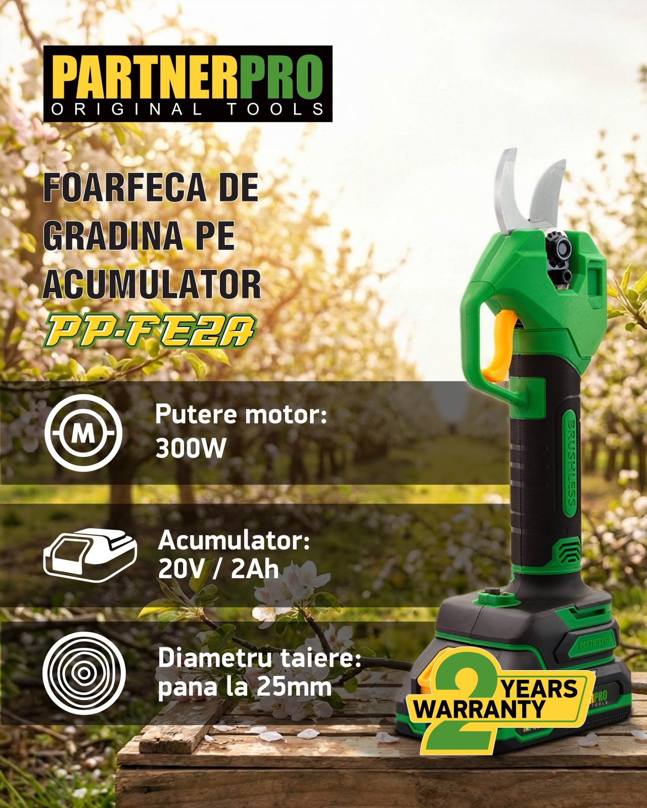Foarfeca electrica cu acumulator PARTNERPRO PP-FE2A
