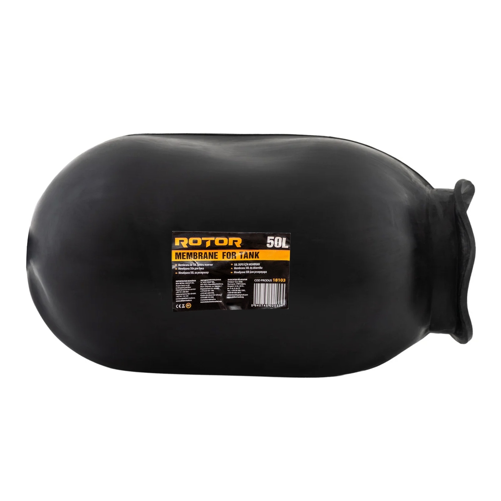 Piese și accesorii pentru pompe și aparate de stropit - Membrana pentru hidrofor 50L Negru fara coada ROTOR RMH-50B