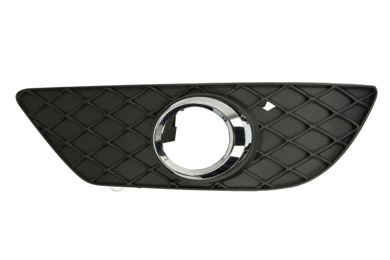 Grila ventilatie bara fata dreapta potrivit MERCEDES C-KLASA W204 2011-2013 - (cu rama, cu orificii lampa ceata, negru-mat/crom)