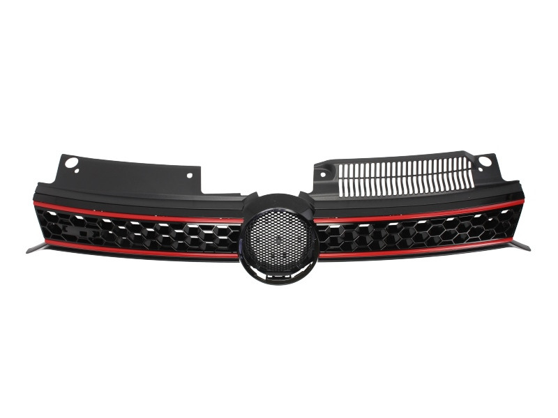 Grila radiator potrivit VW GOLF 6 1.2-Electric 2008-2016 pana in 2012 - (GTI, negru/rosu)