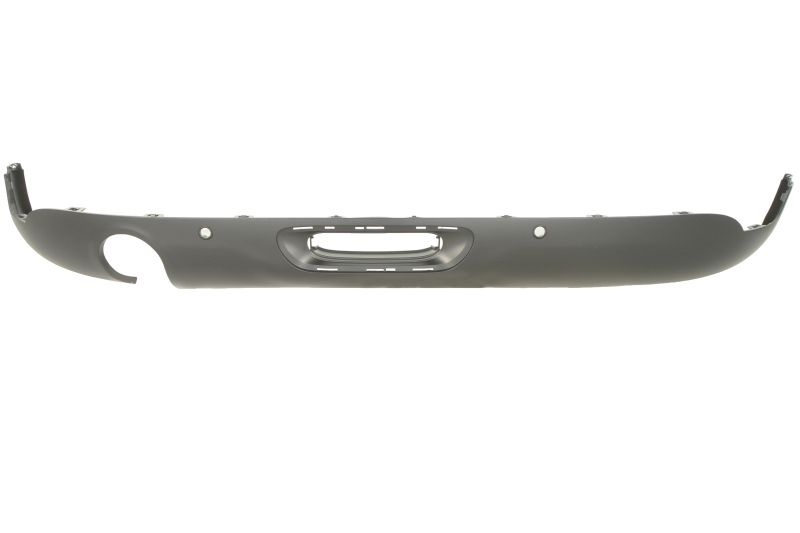 Acoperire bara Spate potrivit MINI (F55), (F56) Hatchback dupa 2013 - (cu gauri pentru senzorii de parcare, negru)