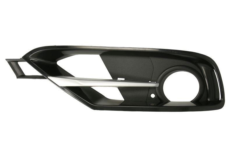 Grila ventilatie bara fata dreapta potrivit BMW 3 F30, F31, F80 2011-2015 - (cu orificii pentru sipci, negru-mat/arginti