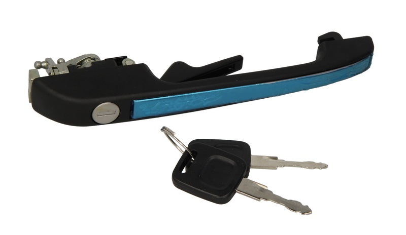 Maner usa Fata Stanga potrivit AUDI 100 C3 1.8-2.5D 1982-1991 - (cu cheie, extern, cu incuietoare, negru)
