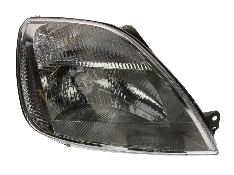 Far fata Dreapta (halogen, H4/PY21W/W5W, electric, cu motor, culoare insert: cromat, culoare semnalizator: alb) potrivit FORD FIESTA V