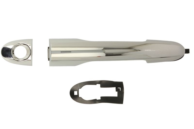Maner usa Fata Stanga potrivit FIAT 500L 0.9-1.6D dupa 2012 - (extern, cu gaura pentru incuietoare, crom)