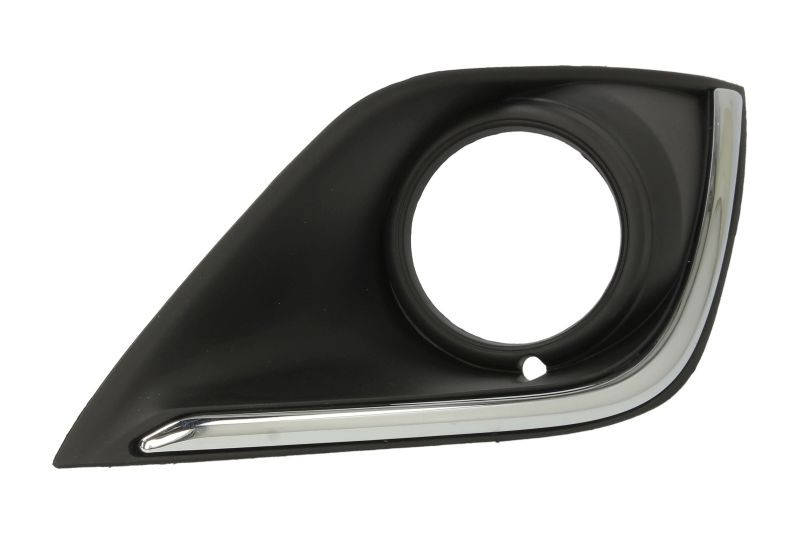 Grila bara fata dreapta cu dunga crom, cu locas lampa ceata, plastic, negru potrivit MITSUBISHI OUTLANDER III 2015-2018