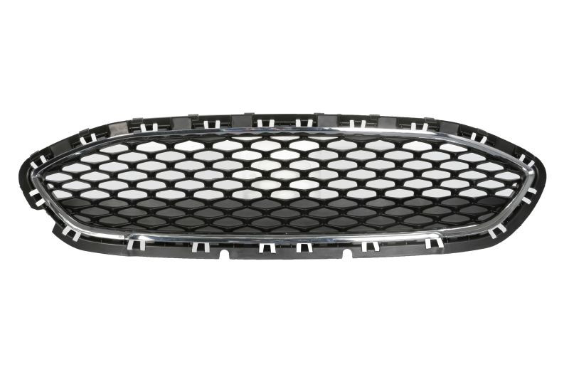 Grila radiator potrivit FORD FIESTA VII 1.0-1.5D dupa 2017 - (cadru cromat; pieptene, negru)