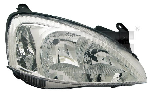 Far stanga potrivit OPEL COMBO, CORSA 2000-2010 - (H7, reglaj electric, fundal cromat)