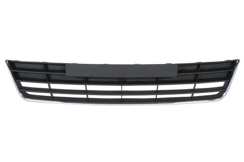Grila bara fata potrivit VW TIGUAN 2007-2018 - (Mijloc, cu ornament cromate, plastic, negru)