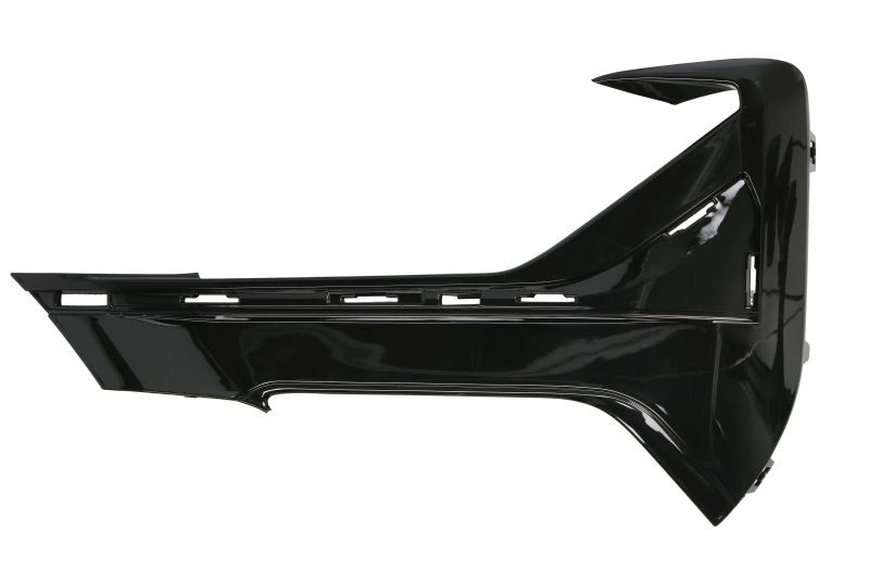 Grila ventilatie bara protectie fata stanga potrivit BMW X1 F48 2019-2022 - (superior, cu orificii lampa ceata, negru lucios, SPORT)