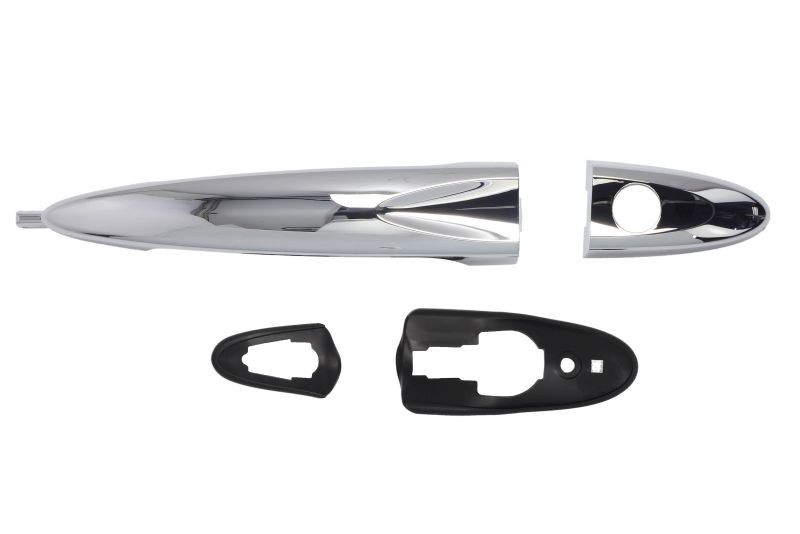 Maner usa Stanga Fata potrivit LANCIA YPSILON 843 2003-2011 - (exterior, cu gaura pentru incuietoare; crom)