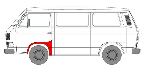 Panou reparatie Stanga Fata potrivit VW TRANSPORTER T3 1979-1992 - (aparatoare de noroi)