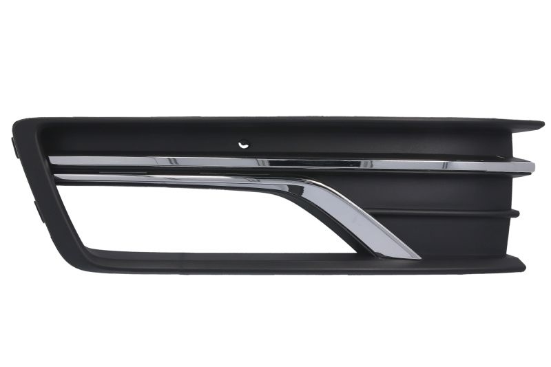 Grila ventilatie bara fata stanga potrivit VW PASSAT B7 FL USA 2016-2019 - (cu dungă acoperită cu crom, cu orificii lampa ceata, plastic, negru/crom)